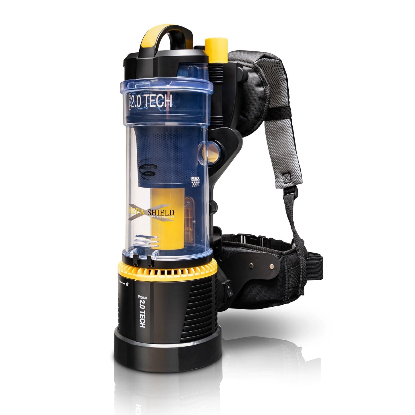 Prolux PLC2.0b Commercial Bagless Upright Backpack Vacuum with Deluxe 1 1/2 inch Tool Kit