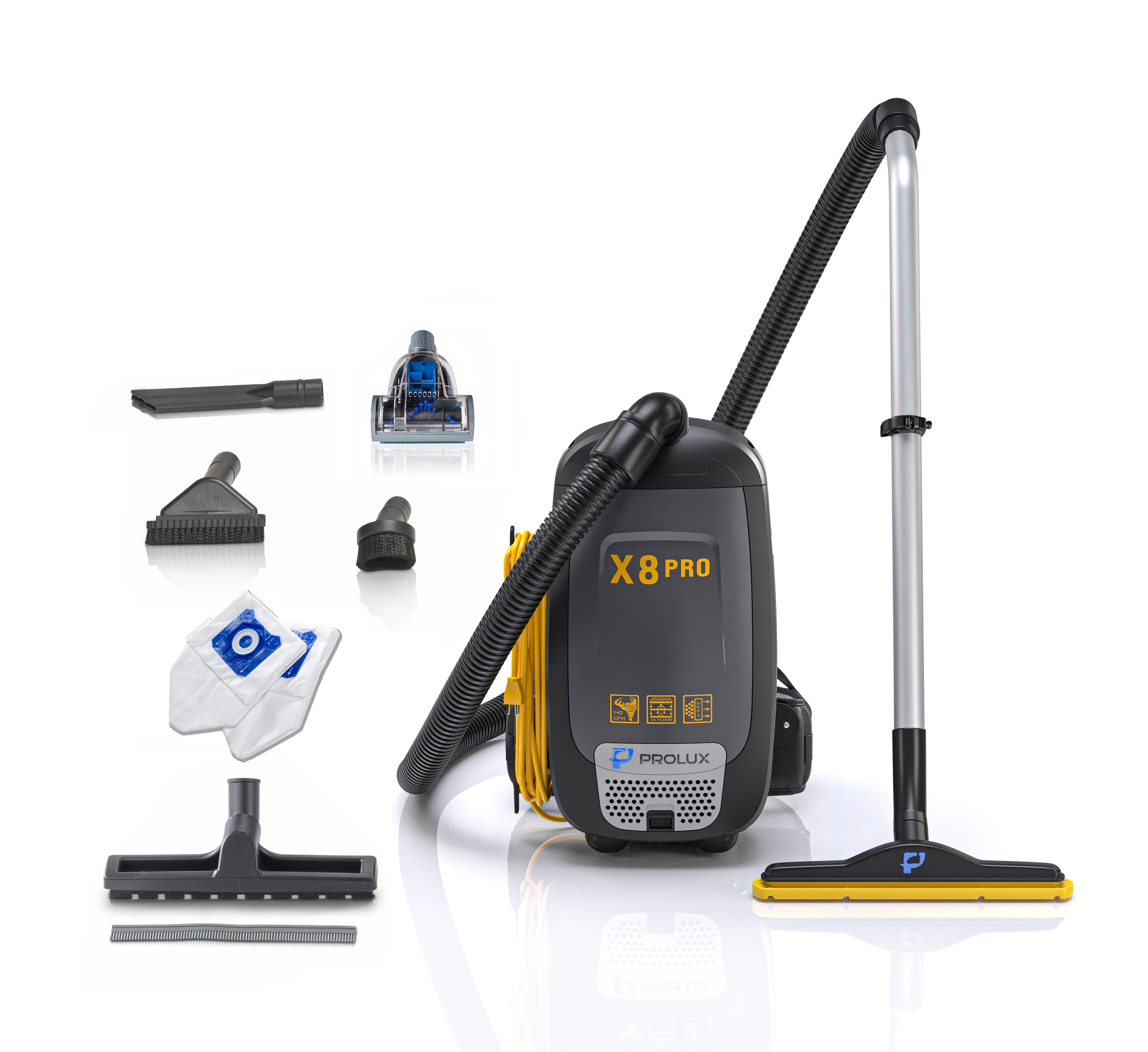 Prolux PLCX8P Pro Commercial Backpack Vacuum w/ Deluxe 1 1/2" Tool Kit