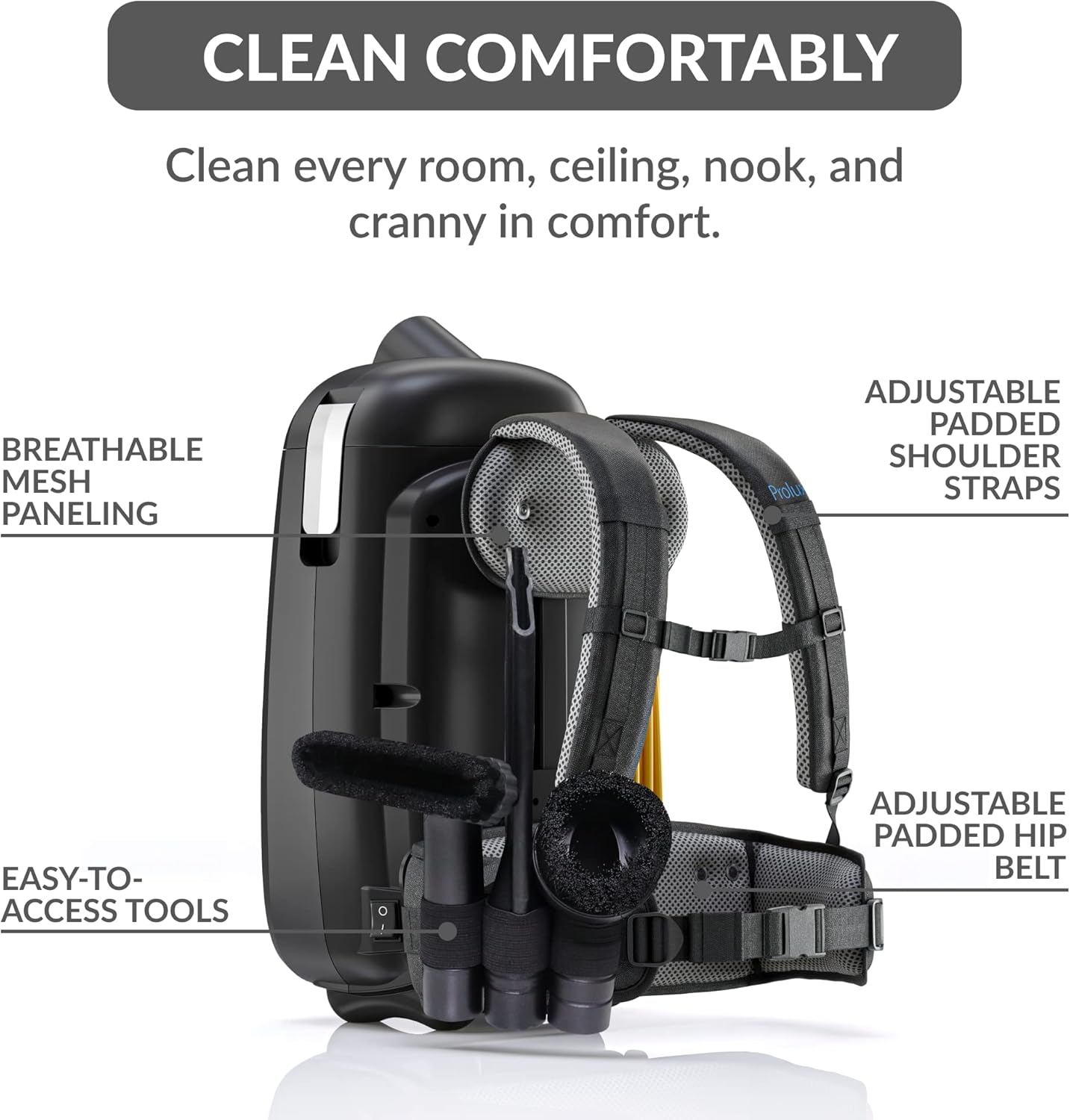 Prolux PLCX8P Pro Commercial Backpack Vacuum w/ Deluxe 1 1/2" Tool Kit