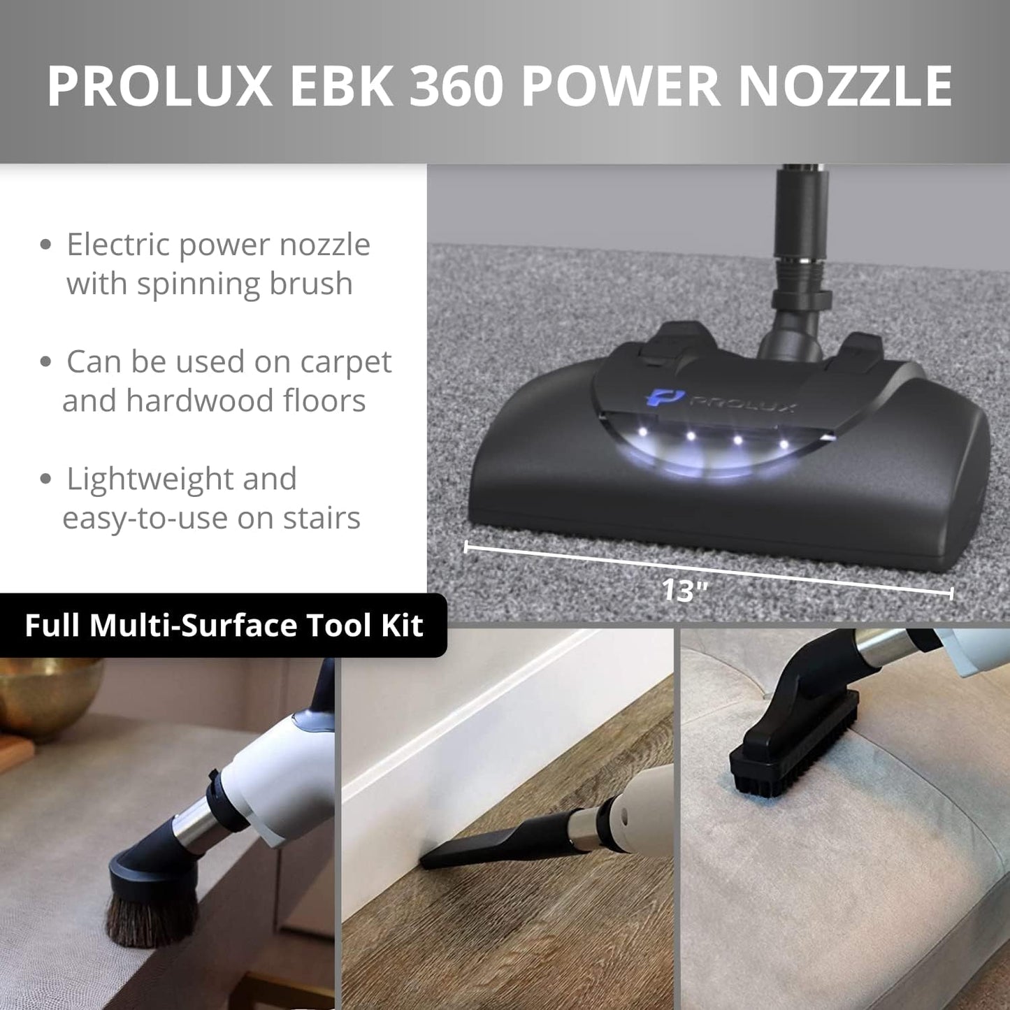 Prolux PLCCV12Kr Complete Central Vacuum Unit System with Prolux Electric Hose Power Nozzle Kit and 25 Year Warranty