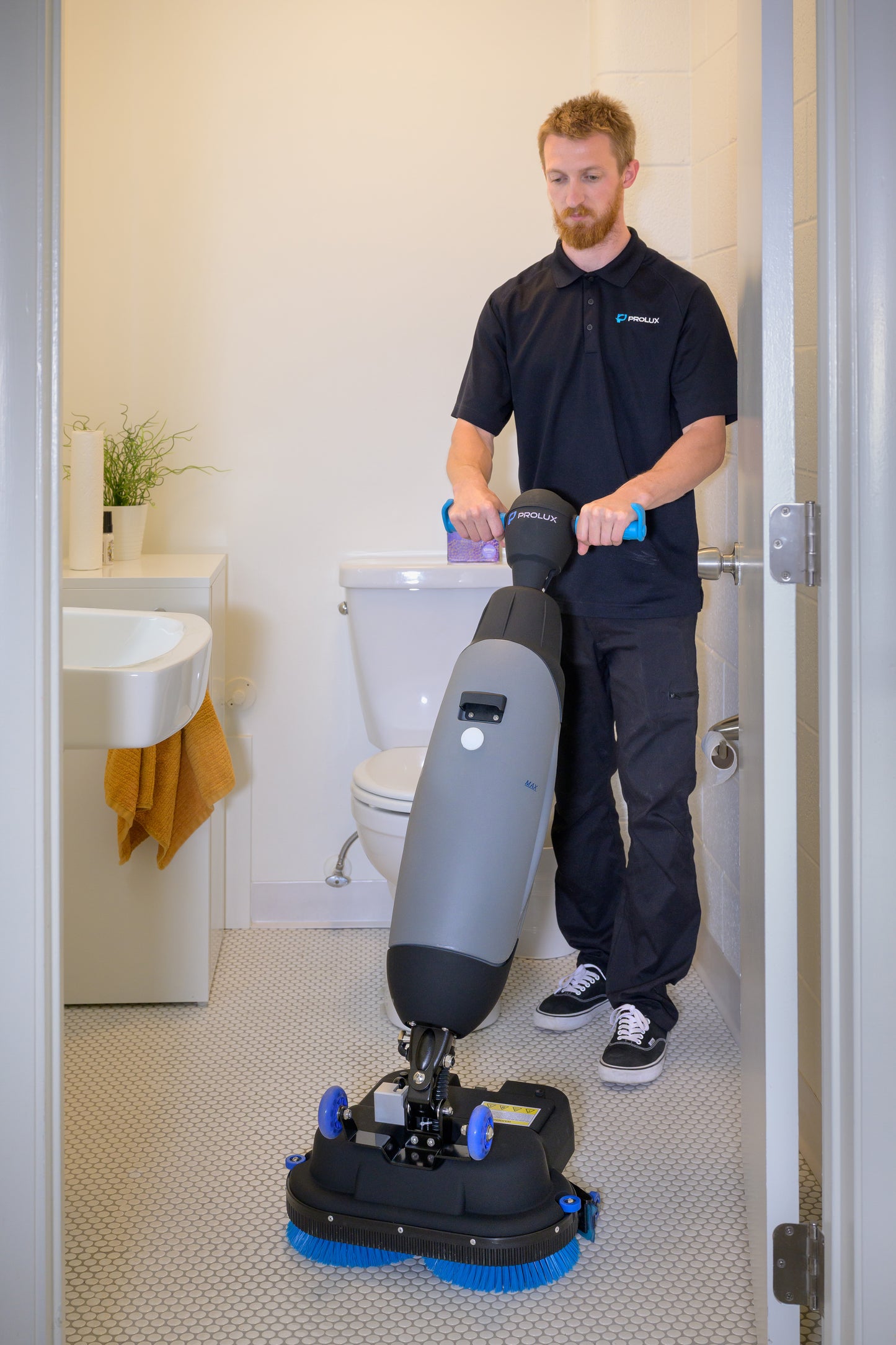 Prolux PLCC430BN Cordless Commercial Micro Dual Brush Floor Cleaner, Scrubber and Buffer