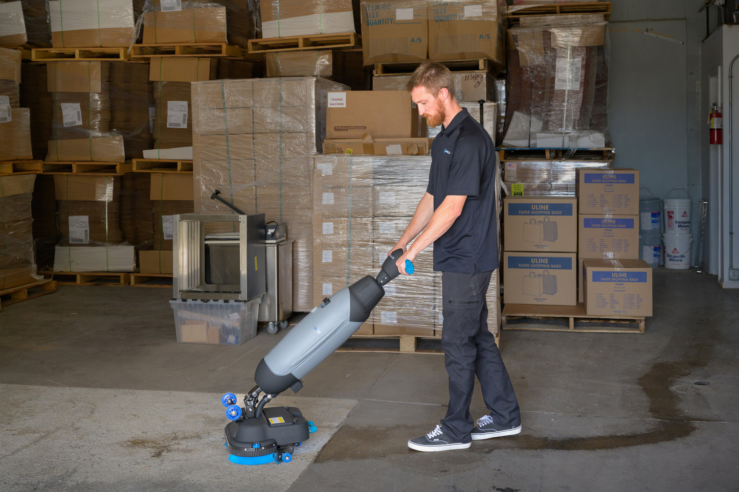 Prolux PLCC430BN Cordless Commercial Micro Dual Brush Floor Cleaner, Scrubber and Buffer