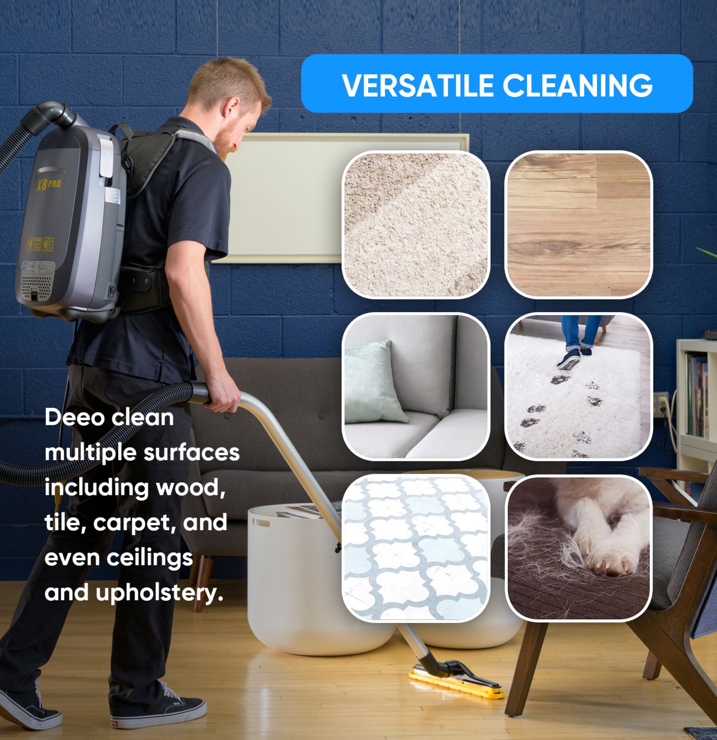 Prolux PLCX8P Pro Commercial Backpack Vacuum w/ Deluxe 1 1/2" Tool Kit