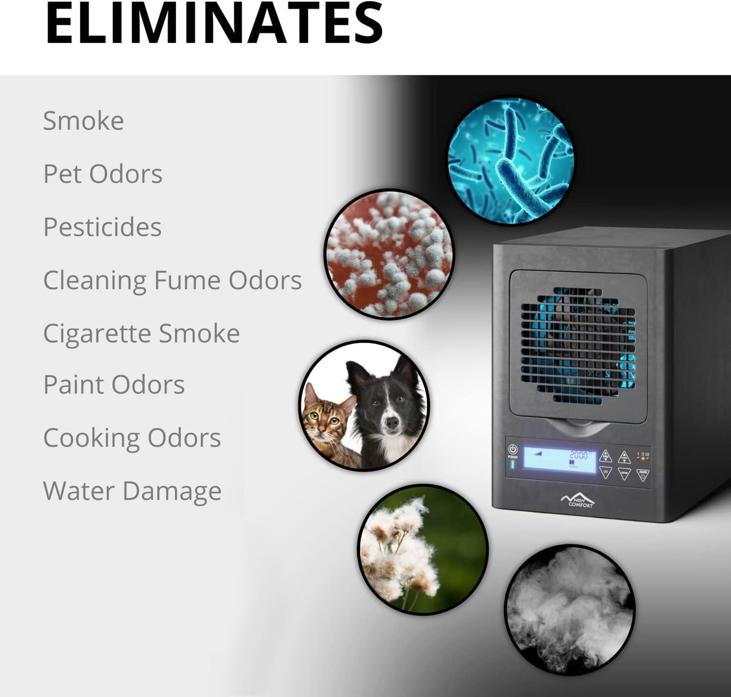 New Comfort PLCOZBL3K 6 Stage Ozone Generating Air Purifier with Remote by Prolux