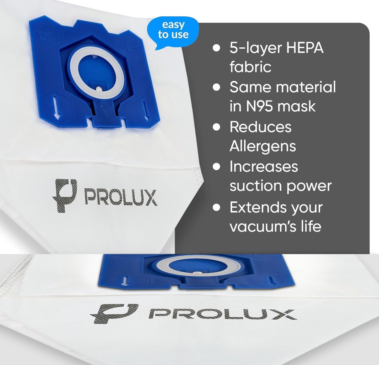 10pk of Bags for the Prolux PLCX8 Backpack Vacuum