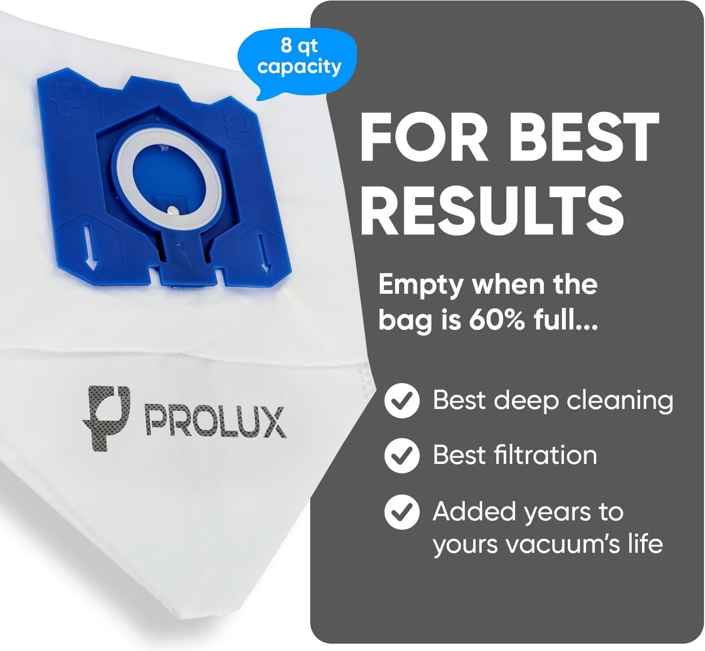10pk of Bags for the Prolux PLCX8 Backpack Vacuum