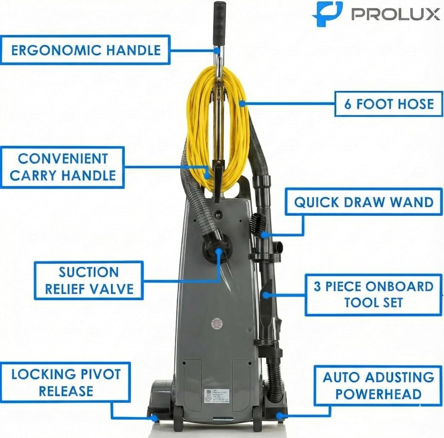 Prolux PLC6K Commercial Upright Vacuum With On Board Tools