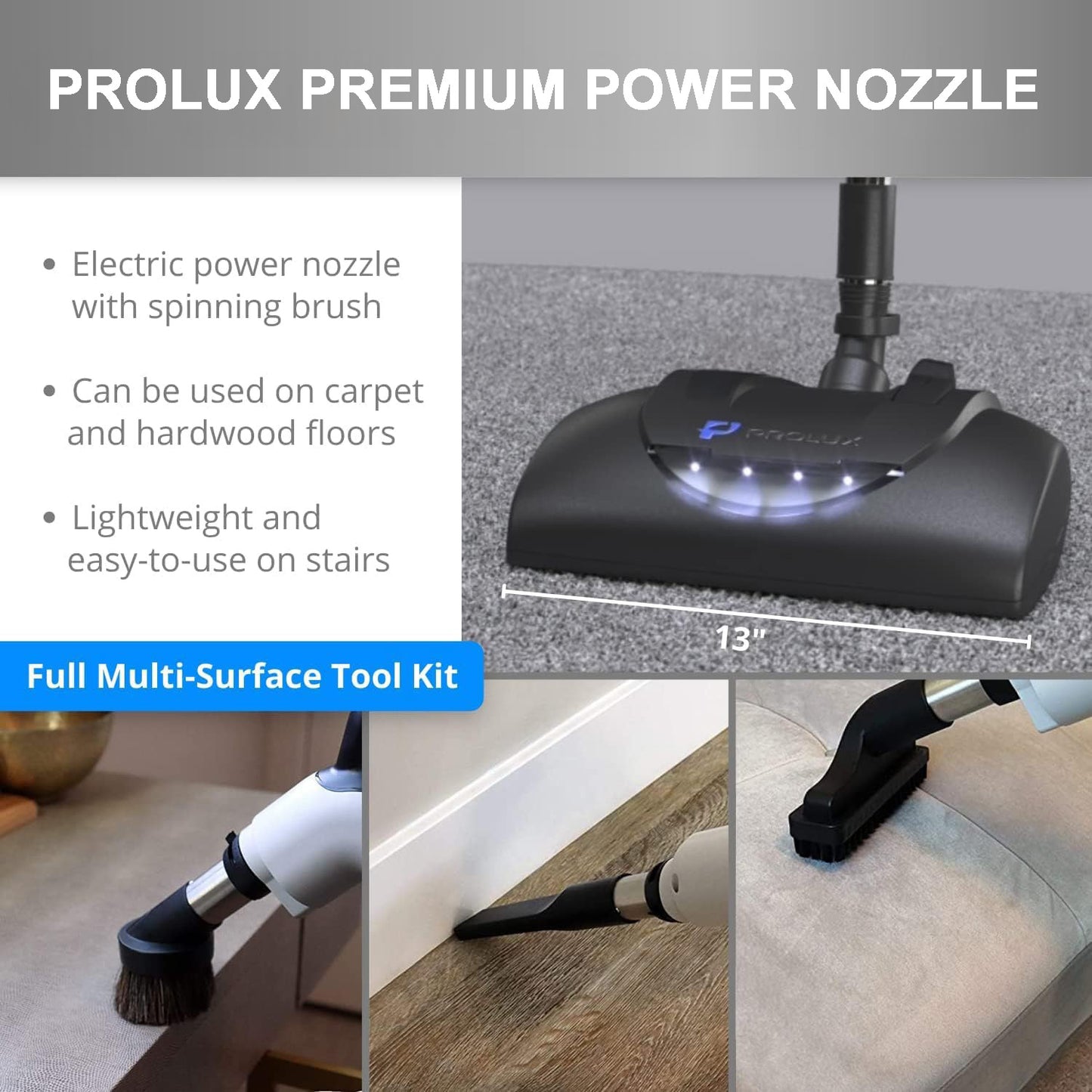 Premium Prolux PLC35 35' Universal Central Vacuum Hose Kit With North American Power Nozzle
