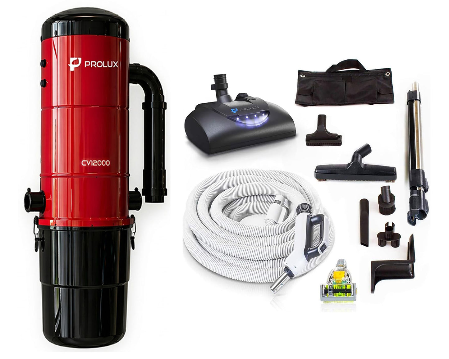 Prolux PLCCV12Kr Complete Central Vacuum Unit System with Prolux Electric Hose Power Nozzle Kit and 10 Year Warranty