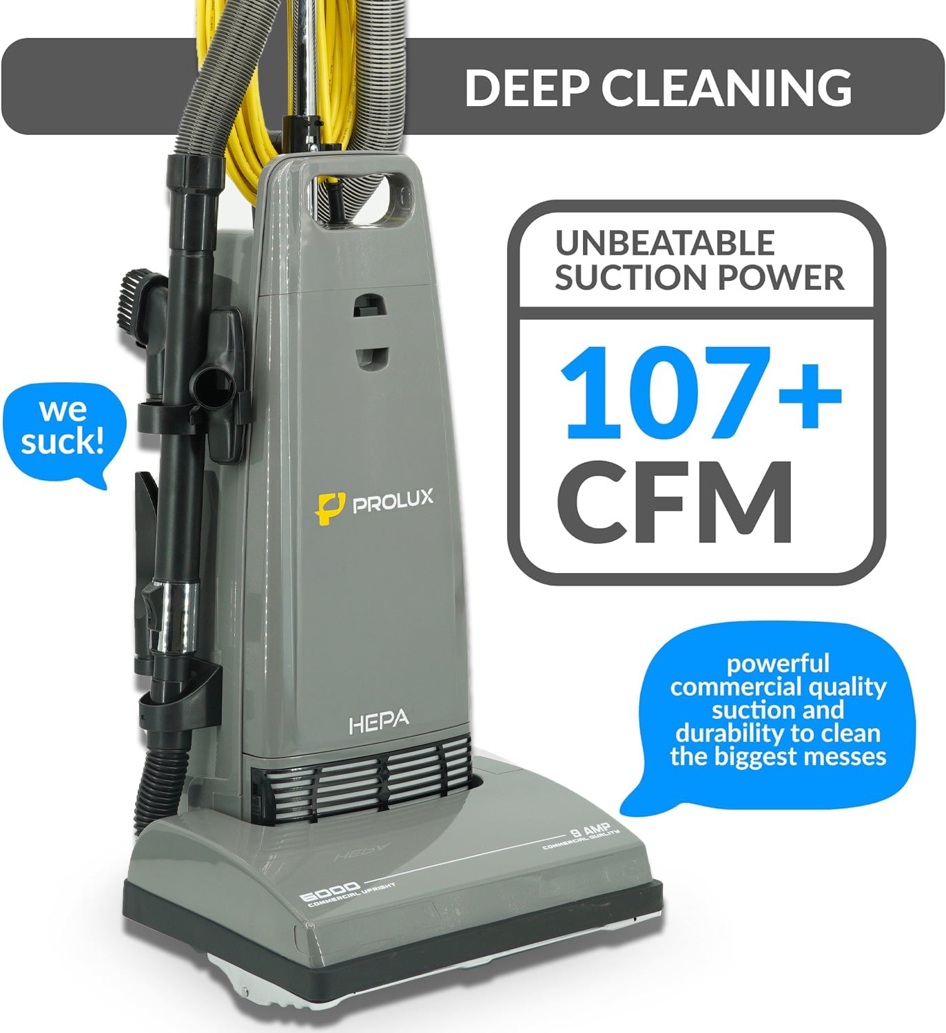 Prolux 6000 Commercial Upright Vacuum With On Board Tools